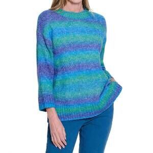 NEW MULTIPLES ombre striped sweater in turquoise